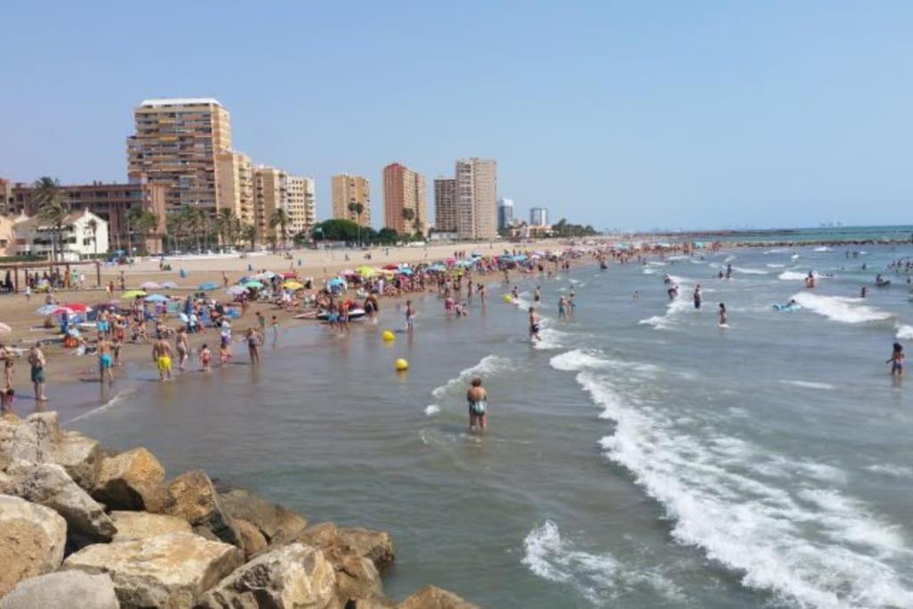 Coqueto Apartamento De Playa Con Piscina Y Terraza Valência Exterior foto